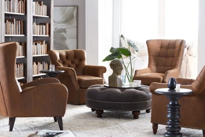 Bradington-Young Chairs and Ottomans