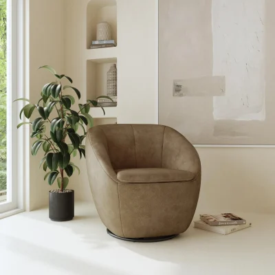 Flexsteel | Wade Barley Leather Swivel Chair
