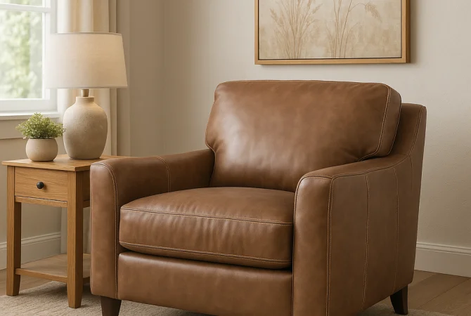 Omnia Leather Chairs and Ottomans Omnia Leather Chairs and Ottomans